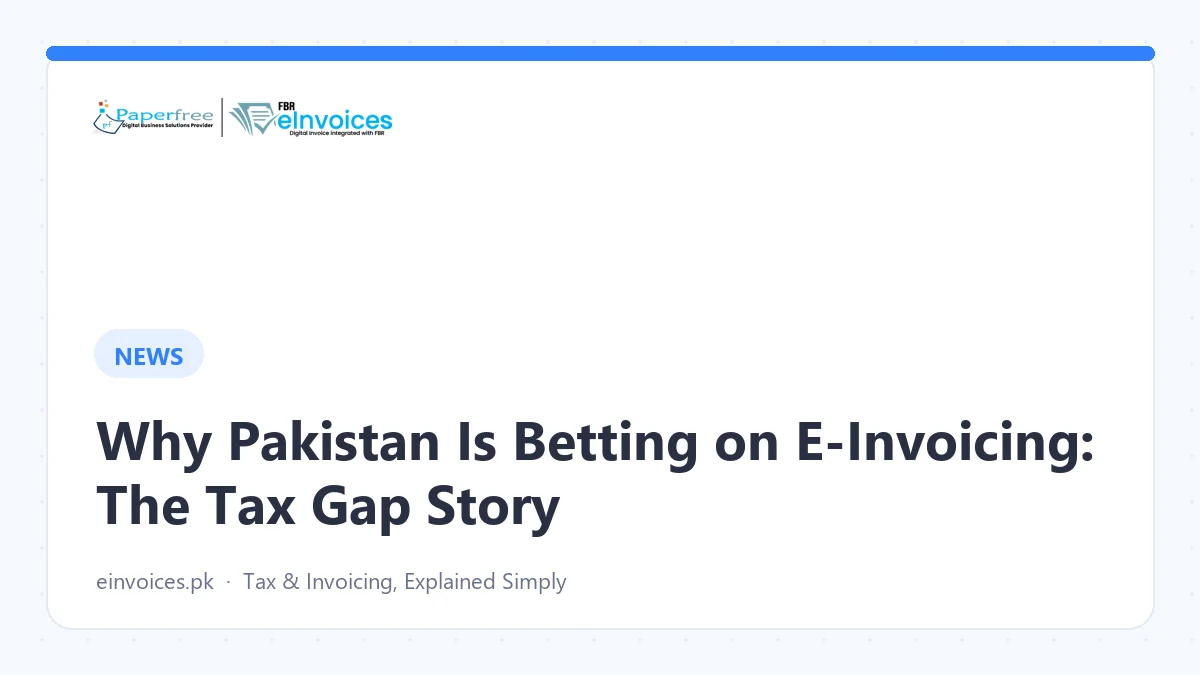 Why Pakistan Is Betting on E-Invoicing: The Tax Gap Story